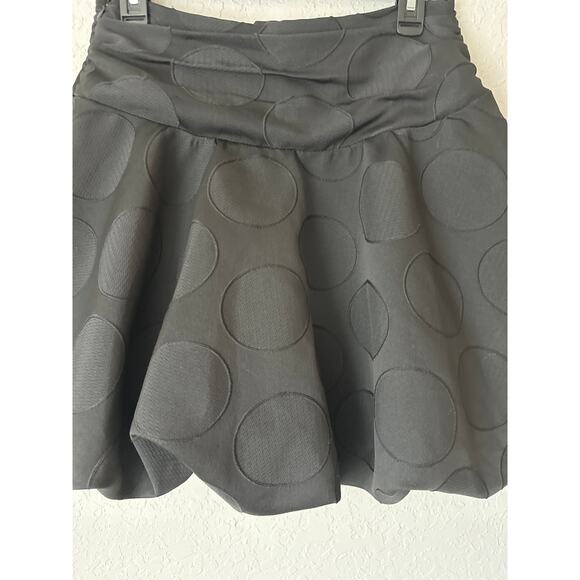 Maeve Anthropologie🌿Bubble Skirt Women’s SZ Small Black Texture Polka Dot Y2K - Picture 2 of 8